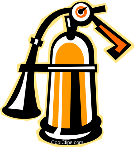 Fire Extinguisher Royalty Free Vector Clip Art Illustration - Fire Extinguisher Royalty Free Vector Clip Art Illustration (437x480)