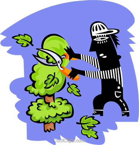 Yard Worker Royalty Free Vector Clip Art Illustration - Yard Worker Royalty Free Vector Clip Art Illustration (460x480)