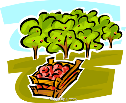 Apple Orchard Royalty Free Vector Clip Art Illustration - Apple Orchard Royalty Free Vector Clip Art Illustration (480x392)
