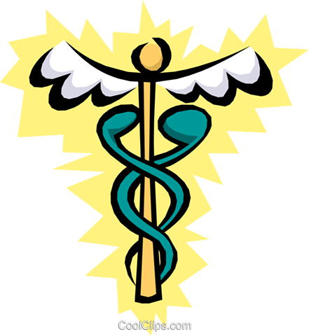 Cool Caduceus Royalty Free Vector Clip Art Illustration - Cool Caduceus Royalty Free Vector Clip Art Illustration (441x480)