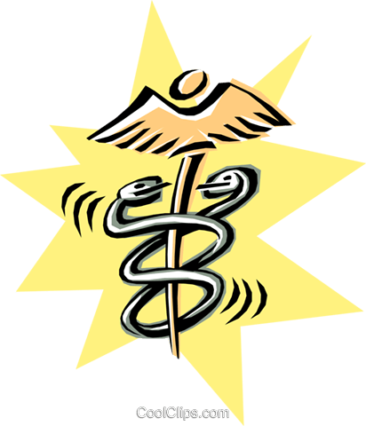Cool Caduceus Royalty Free Vector Clip Art Illustration - Cool Caduceus Royalty Free Vector Clip Art Illustration (412x480)