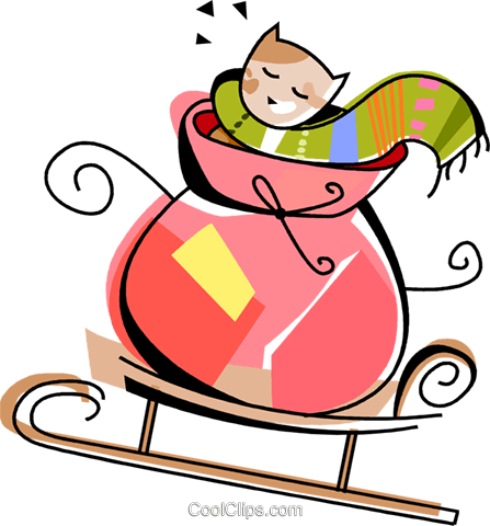 Santa's Sleigh Filled With Toys Royalty Free Vector - Santa's Sleigh Filled With Toys Royalty Free Vector (447x480)