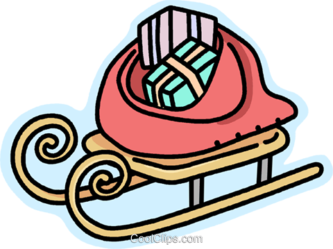 Santa's Sleigh Royalty Free Vector Clip Art Illustration - Santa's Sleigh Royalty Free Vector Clip Art Illustration (480x359)