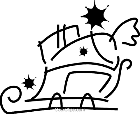 Santa's Sleigh Loaded With Presents Royalty Free Vector - Santa's Sleigh Loaded With Presents Royalty Free Vector (480x390)