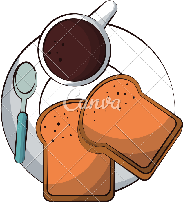 Bread Slices And Coffee Vector Icon Illustration - Bread Slices And Coffee Vector Icon Illustration (800x800)