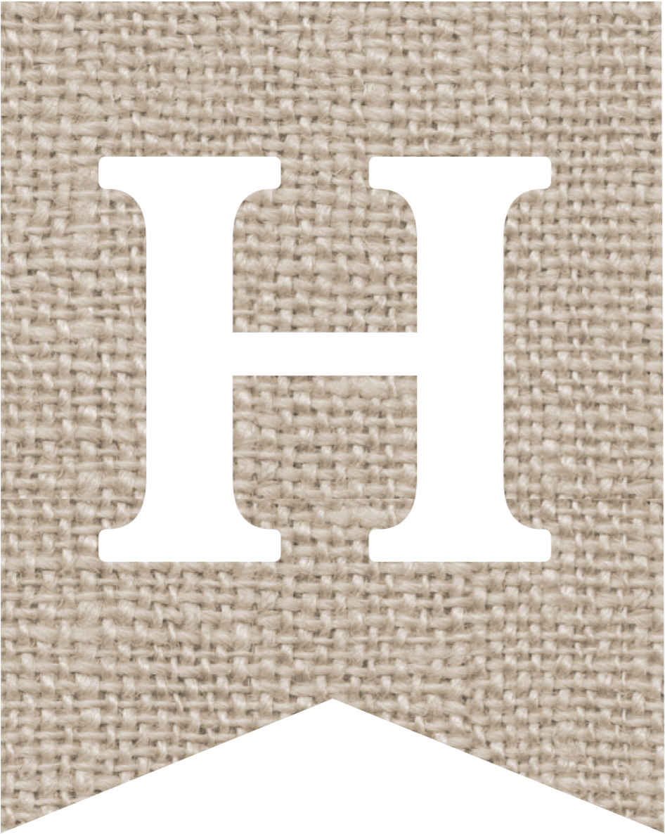 Burlap Banner Printable Alphabet- H - Burlap Banner Printable Alphabet- H (1000x1250)