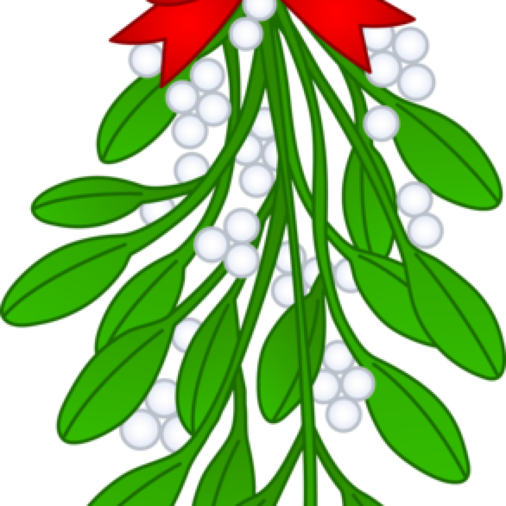 Free Mistletoe Clipart Christmas Mistletoe With Red - Free Mistletoe Clipart Christmas Mistletoe With Red (1024x1024)