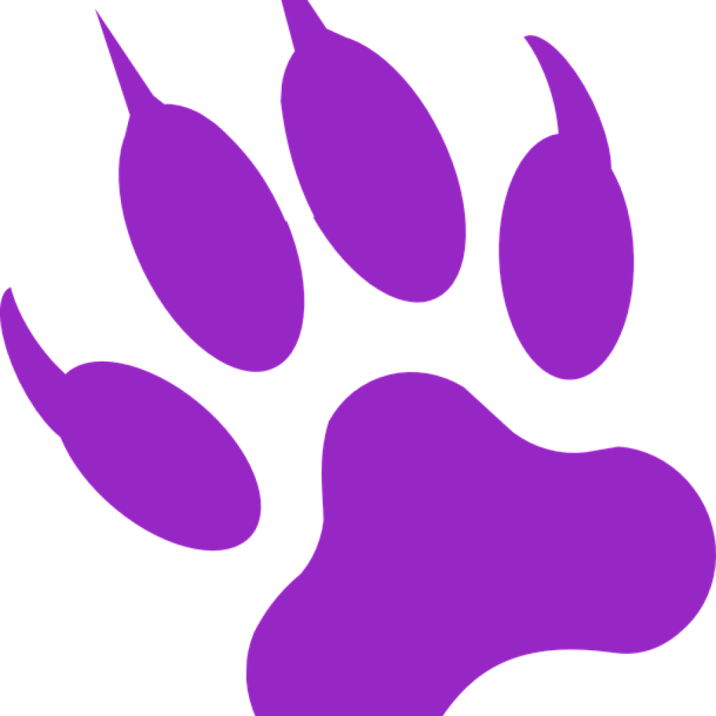 Purple Tiger Paw Print Wolf Free Vector Graphic On - Purple Tiger Paw Print Wolf Free Vector Graphic On (1024x1024)