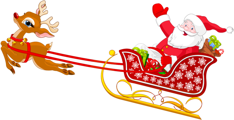Free Santa And Reindeer - Free Santa And Reindeer (800x451)
