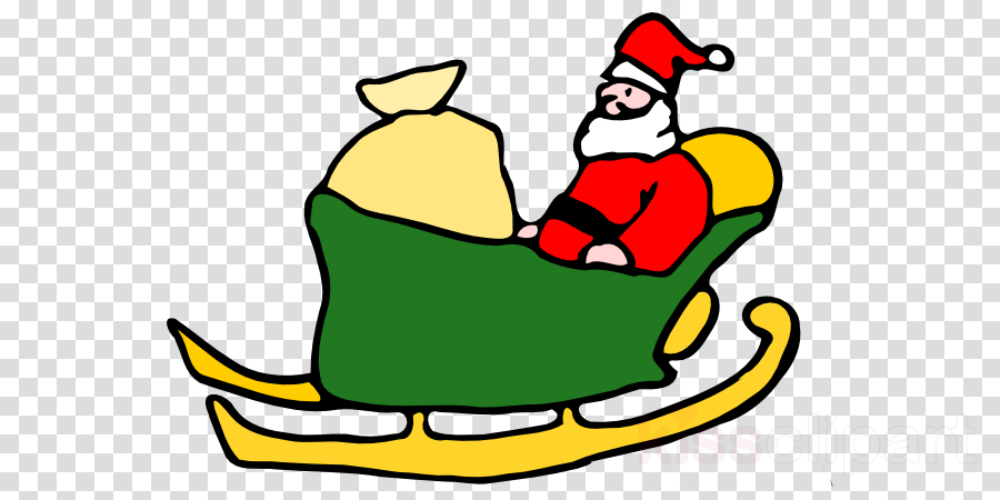 Santa On His Sleigh Drawing Clipart Santa Claus Rudolph - Santa On His Sleigh Drawing Clipart Santa Claus Rudolph (900x450)