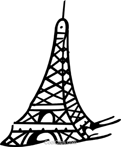 Eiffel Tower Royalty Free Vector Clip Art Illustration - Eiffel Tower Royalty Free Vector Clip Art Illustration (394x480)