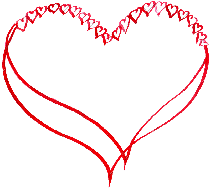 Hand Drawn In The Form Of Hearts - Hand Drawn In The Form Of Hearts (800x727)