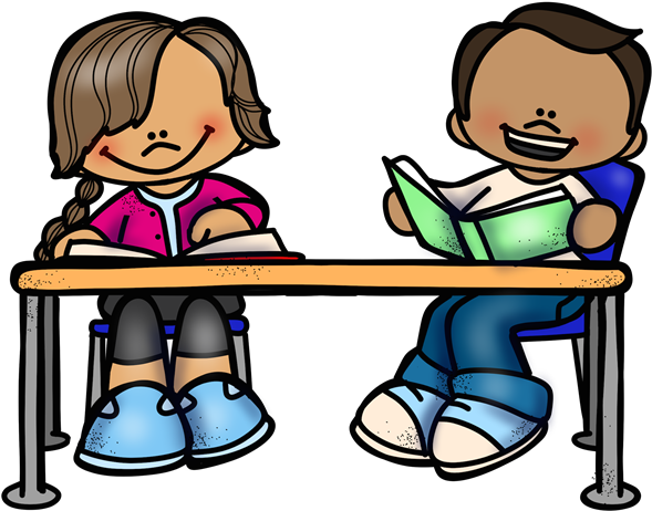 Photo Of Girl And Boy Reading At A Table - Photo Of Girl And Boy Reading At A Table (600x474)
