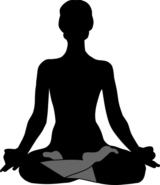 Silhouette Of A Woman Performing Buddha Lotus Pose - Silhouette Of A Woman Performing Buddha Lotus Pose (520x600)