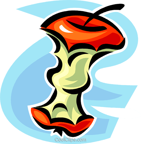 Apple Core Royalty Free Vector Clip Art Illustration - Apple Core Royalty Free Vector Clip Art Illustration (469x480)