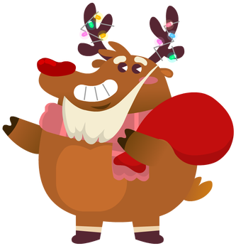 Rudolph The Fluffy Reindeer Stickers Messages Sticker-0 - Rudolph The Fluffy Reindeer Stickers Messages Sticker-0 (408x408)