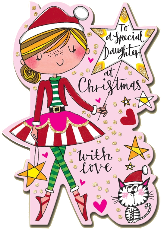 'special Daughter' Girls Ballerina Christmas Card By - 'special Daughter' Girls Ballerina Christmas Card By (600x800)