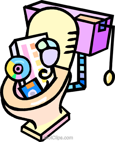 Computer Equipment Down The Toilet Royalty Free Vector - Computer Equipment Down The Toilet Royalty Free Vector (389x480)