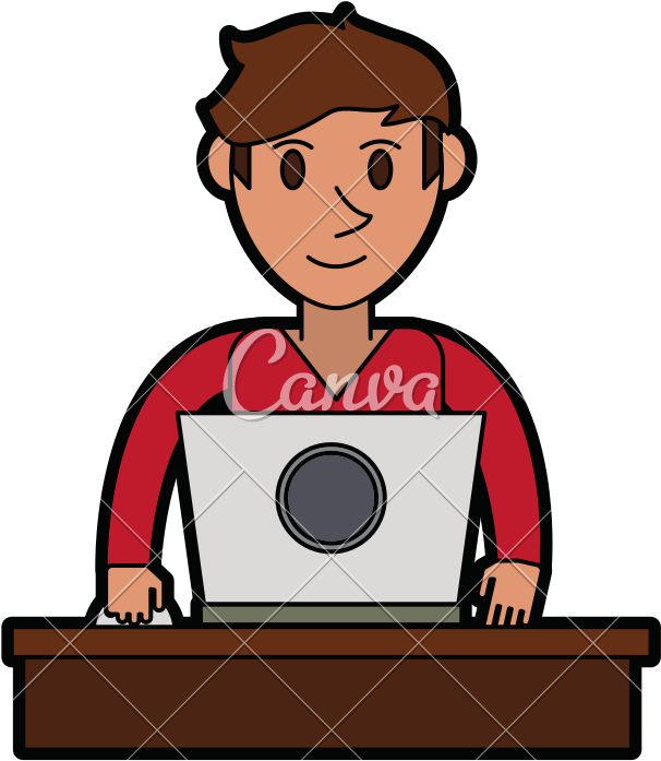 Person Using Laptop Computer Icon - Person Using Laptop Computer Icon (800x800)