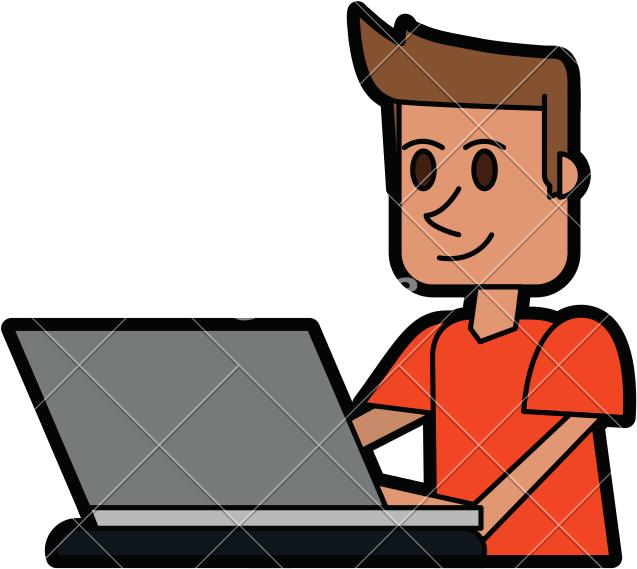 Person Using Laptop Computer Icon Image - Person Using Laptop Computer Icon Image (800x800)