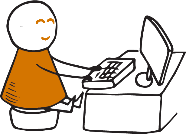 Person Happily Typing On A Computer - Person Happily Typing On A Computer (676x573)