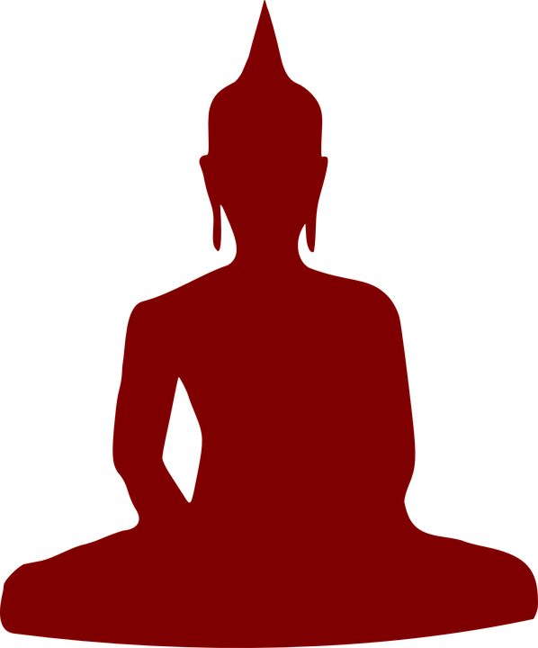 Buddhism, Yoga, Meditation, Silhouette, Man, Maroon - Buddhism, Yoga, Meditation, Silhouette, Man, Maroon (598x720)