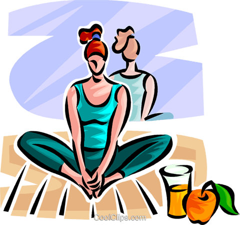 Woman Doing Yoga Royalty Free Vector Clip Art Illustration - Woman Doing Yoga Royalty Free Vector Clip Art Illustration (480x449)