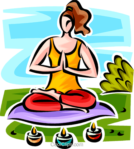 Woman Doing Yoga Royalty Free Vector Clip Art Illustration - Woman Doing Yoga Royalty Free Vector Clip Art Illustration (430x480)