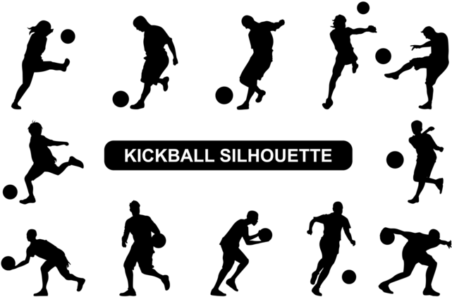 Kickball Players Silhouette Vector Download Free Vector - Kickball Players Silhouette Vector Download Free Vector (700x490)