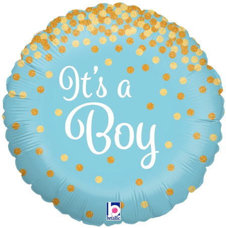 [baby] Glittering Confetti It's A Boy Foil Balloon - [baby] Glittering Confetti It's A Boy Foil Balloon (500x500)