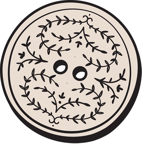 Button With Leaf Pattern - Button With Leaf Pattern (491x500)