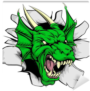 Dragon Mascot Breaking Through Wall Wall Mural • Pixers® - Dragon Mascot Breaking Through Wall Wall Mural • Pixers® (400x400)
