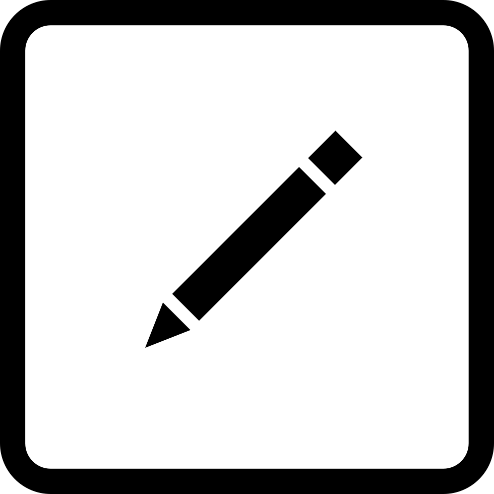Edition Pencil Interface Symbol Button Of Square Shape - Edition Pencil Interface Symbol Button Of Square Shape (980x980)