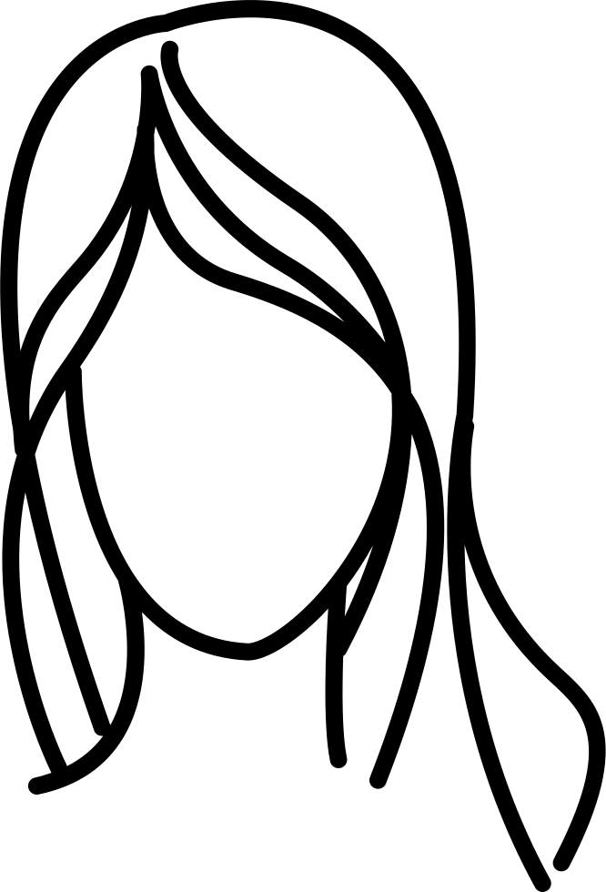 Female With Long Wavy Hair Outline Svg Png Icon Free - Female With Long Wavy Hair Outline Svg Png Icon Free (666x980)