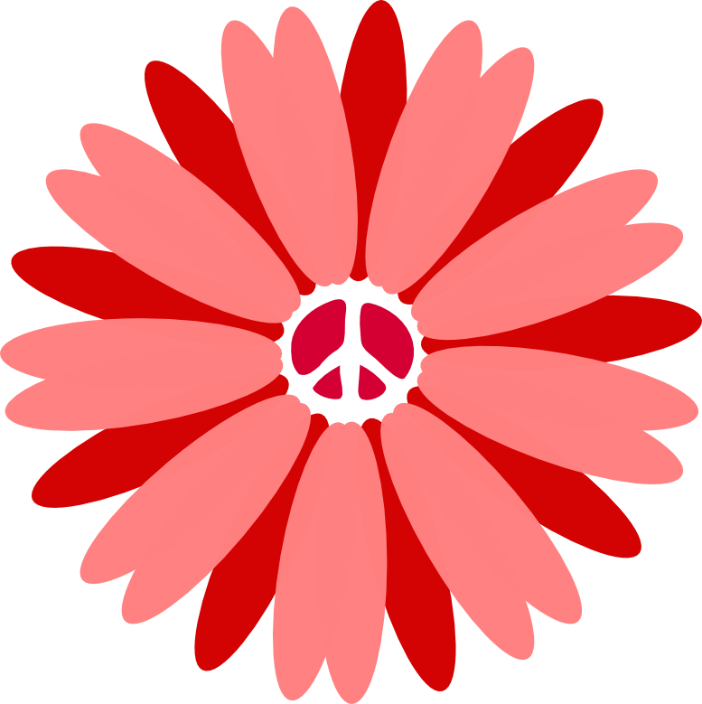 Scalable Vector Graphics Peace Sign Flower 32 Peacesymbol - Red Flower Vector Png (777x779)