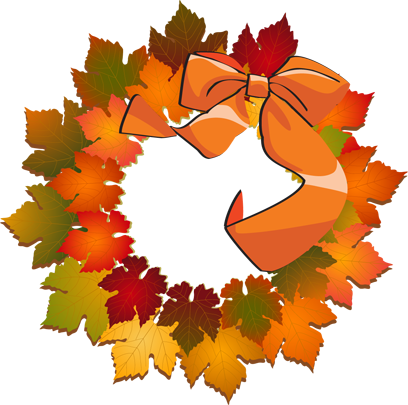 Fall Wreath Clipart - Fall Wreath Clip Art (408x405)