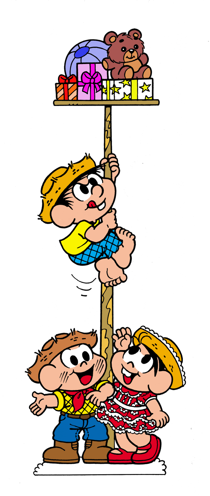 Mural Escolar, Chico Bento, Silhouette Studio, Sissi, - Festa Junina Turma Da Monica Baby (712x1600)