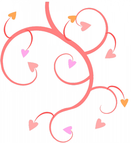 Branche De Dessin Vectoriel De Coeurs - Flower And Heart Png (458x500)