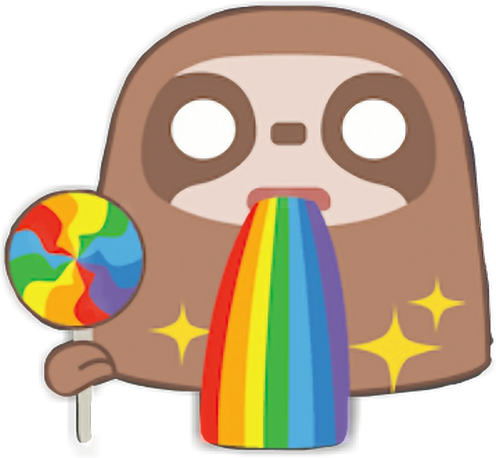 🌈 Sloth Rainbow Cute Adorable Clipart Snapchat Lollypo - Foodie Snapchat (716x660)