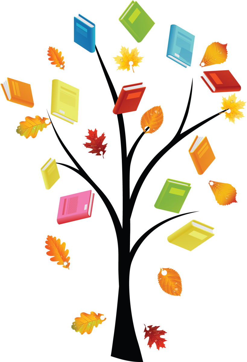 Fall Into A Good Book - Árbol Con Libros (887x1200)
