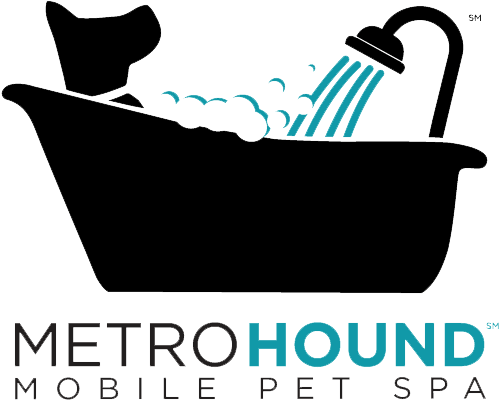 Full-sized Logo, Metrohound Spa, Mobile Pet Grooming - Mobile Dog Grooming Logo (505x415)