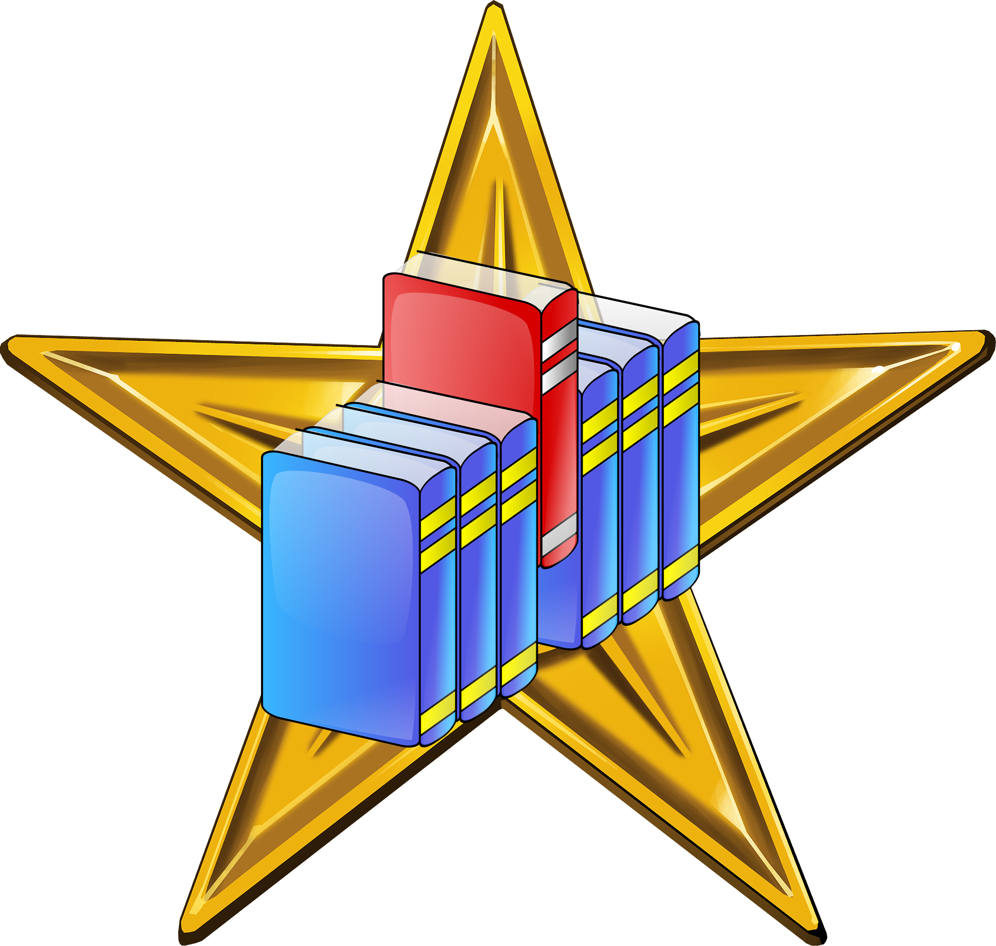 Librarian Barnstar Hires - Christmas Clipart Stars (2000x1900)