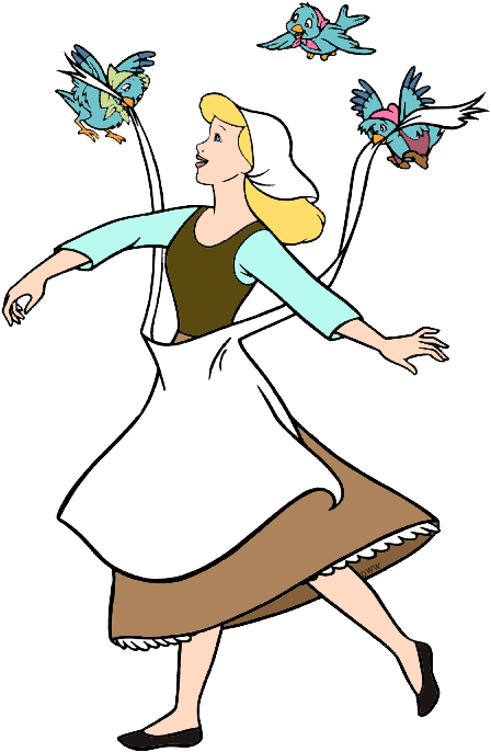 Cinderella, Mice And Birds Clip Art Image Clip Art - Cinderella Birds (472x713)