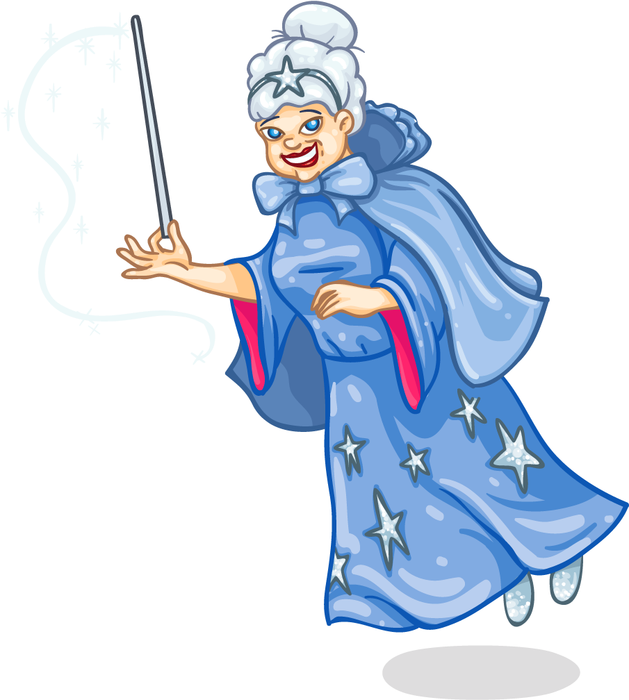 Bibbidi Wallabee Boo - Fairy Godmother Clip Art (1024x1024)
