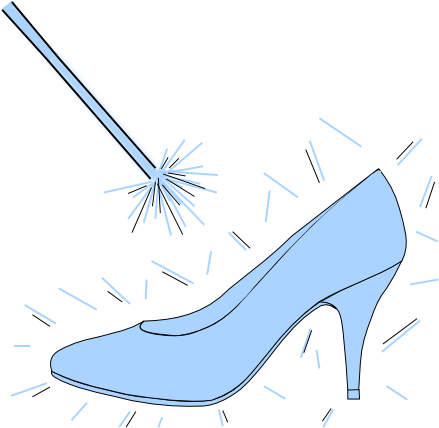 Cinderella Glass Slipper Png For Kids - Cinderella Glass Slipper Clipart (600x450)