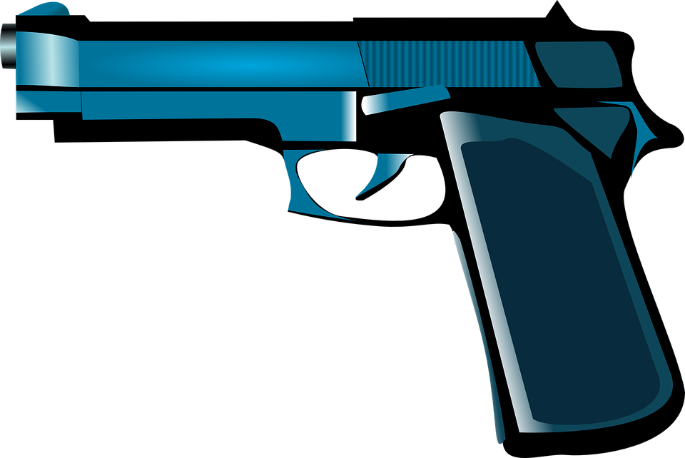 Pistol Clipart Glock - Cartoon Gun No Background (960x642)