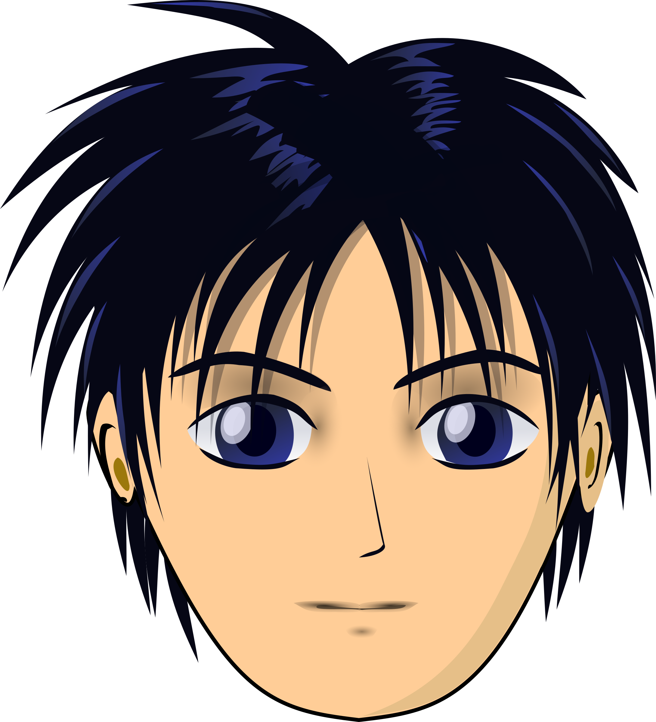 Anime Face Cliparts Free Download Clip Art Free Clip - Cartoon Head (2180x2400)