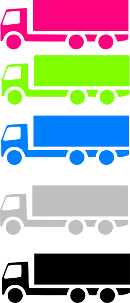 Coloured Trucks Clip Art - Car Silhouette (258x599)