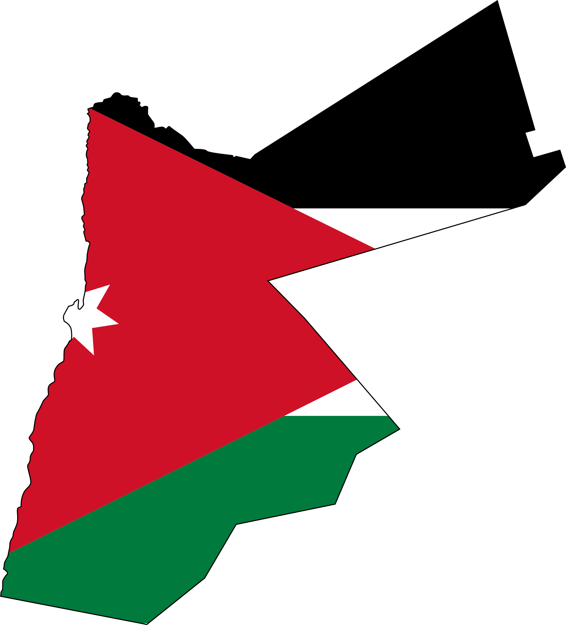 Flag And Map Of Jordan Drapeau - Jordan Map Png (1979x2188)