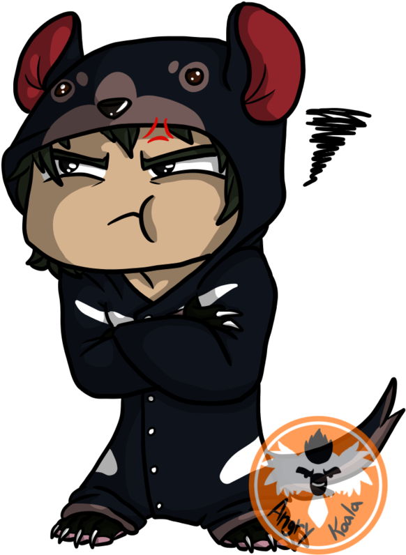 Marsupial Kigu Ych- Tasmanian Devil By Angrykoalaak - Cartoon (600x814)